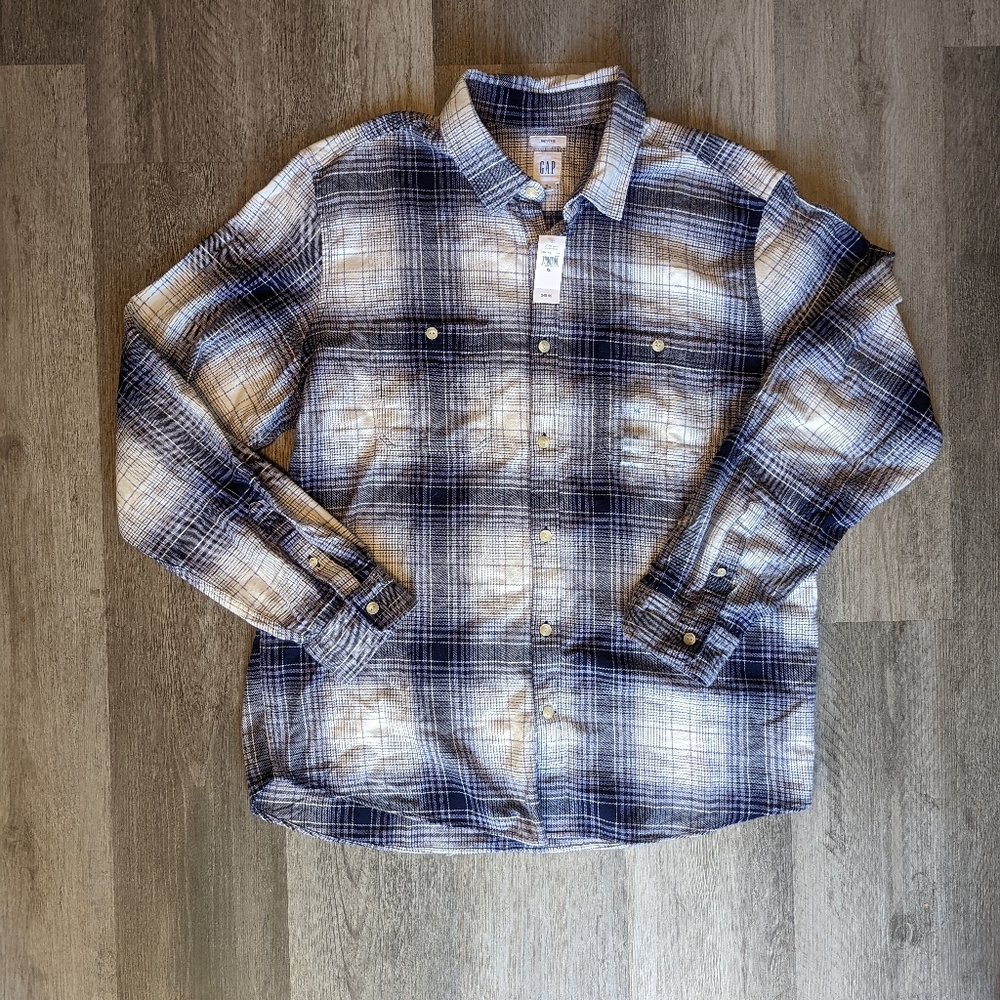 NWT Men's Gap Plaid Shirt Size XL